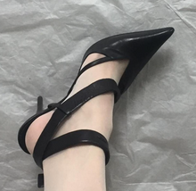 Load image into Gallery viewer, ALAIN TONDOWSKI Black leather heels