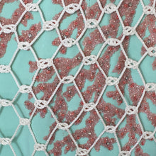 Load image into Gallery viewer, VALENTINO Boutique pastel green skirt with beaded starfish, coral and fishnet