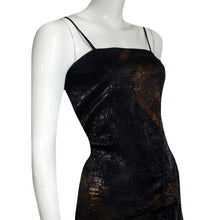 Load image into Gallery viewer, ROMEO GIGLI 90s Dark blue and golden peated dress