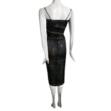 Load image into Gallery viewer, ROMEO GIGLI 90s Dark blue and golden peated dress