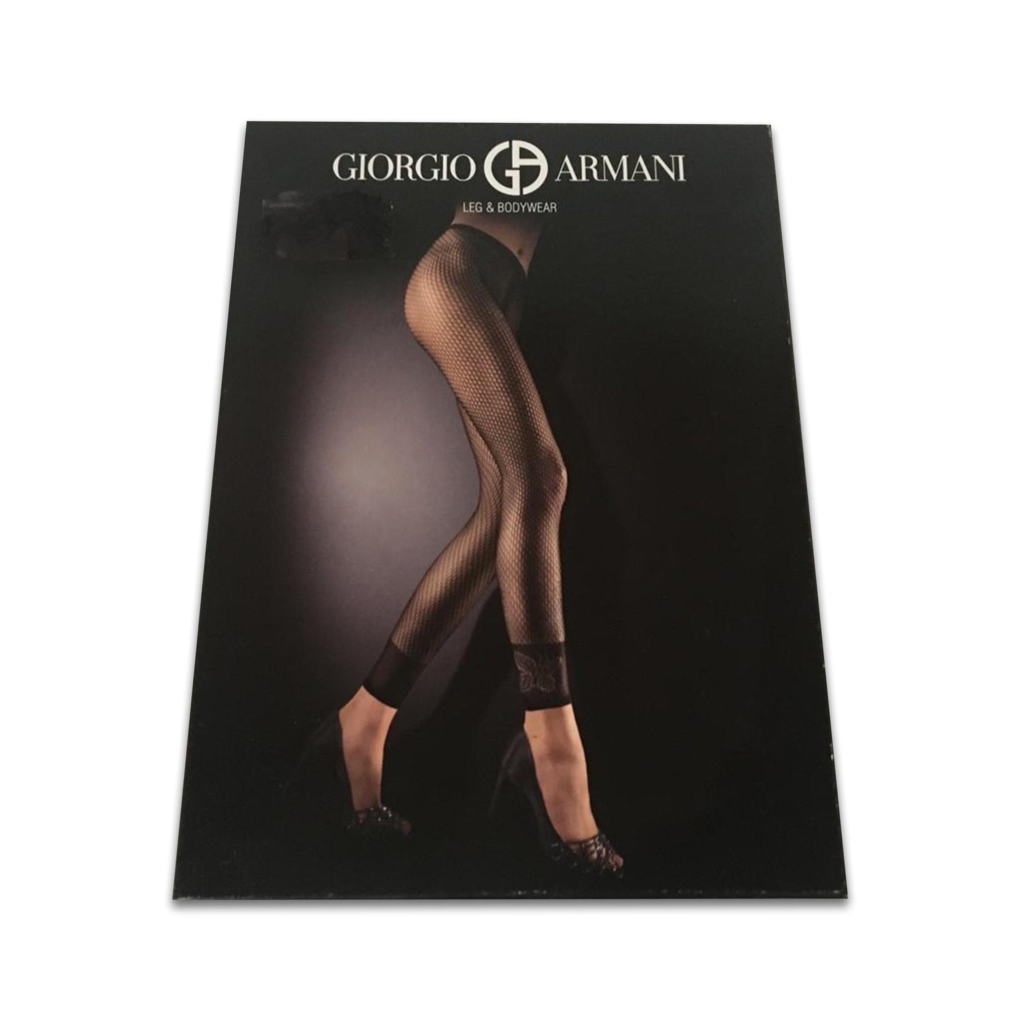 GIORGIO ARMANI Black fishnet legging with butterfly Statement