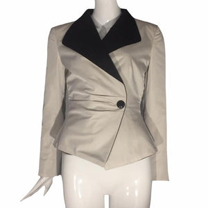 GIORGIO ARMANI White/Cream tailored jacket with black collar